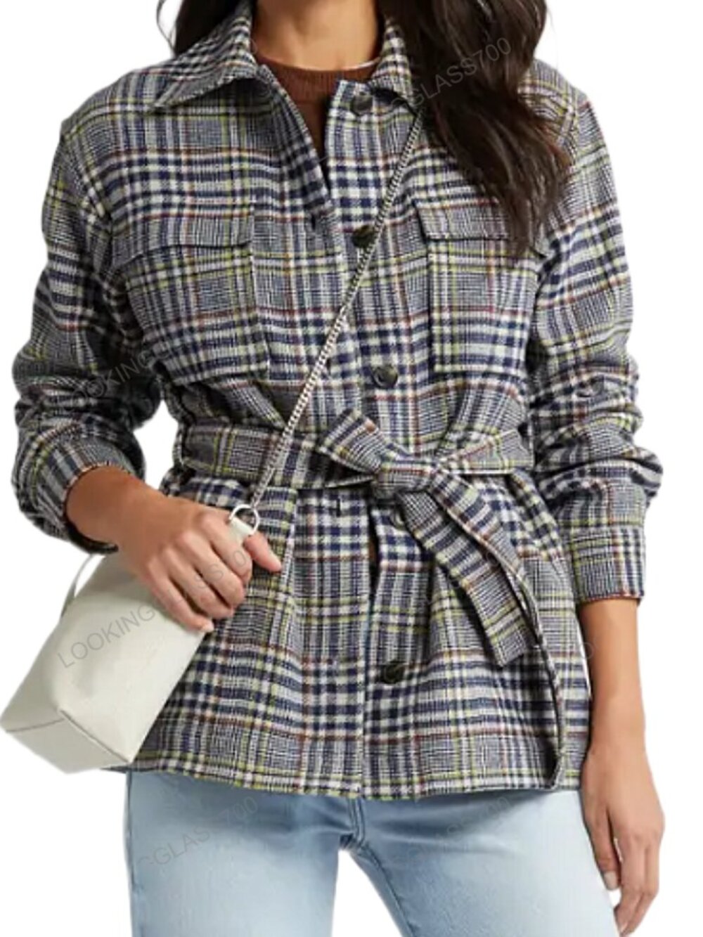 Pendleton West End Wool Plaid Belted Shirt Jacket Shacket XL NWT